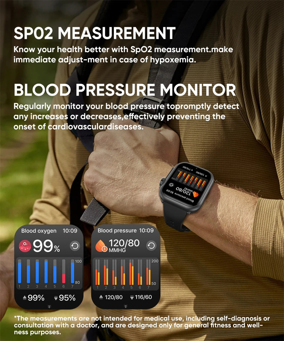 Cedar & Moore smart watch with 1.96-inch AMOLED display, black strap, Bluetooth calling and health monitoring