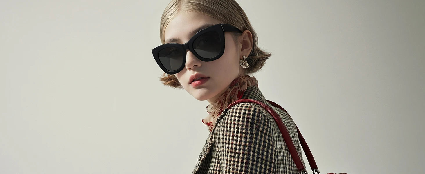 ZENOTTIC Trendy Polarized Retro Cat eye Sunglasses