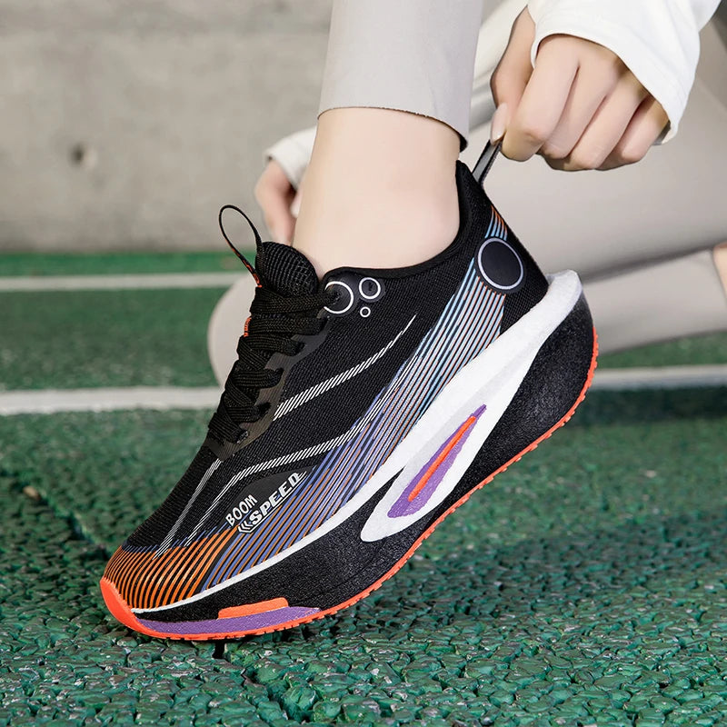 Carbon Board Athletic Running Shoes - Professional Marathon Lightweight Cushioning Sneakers