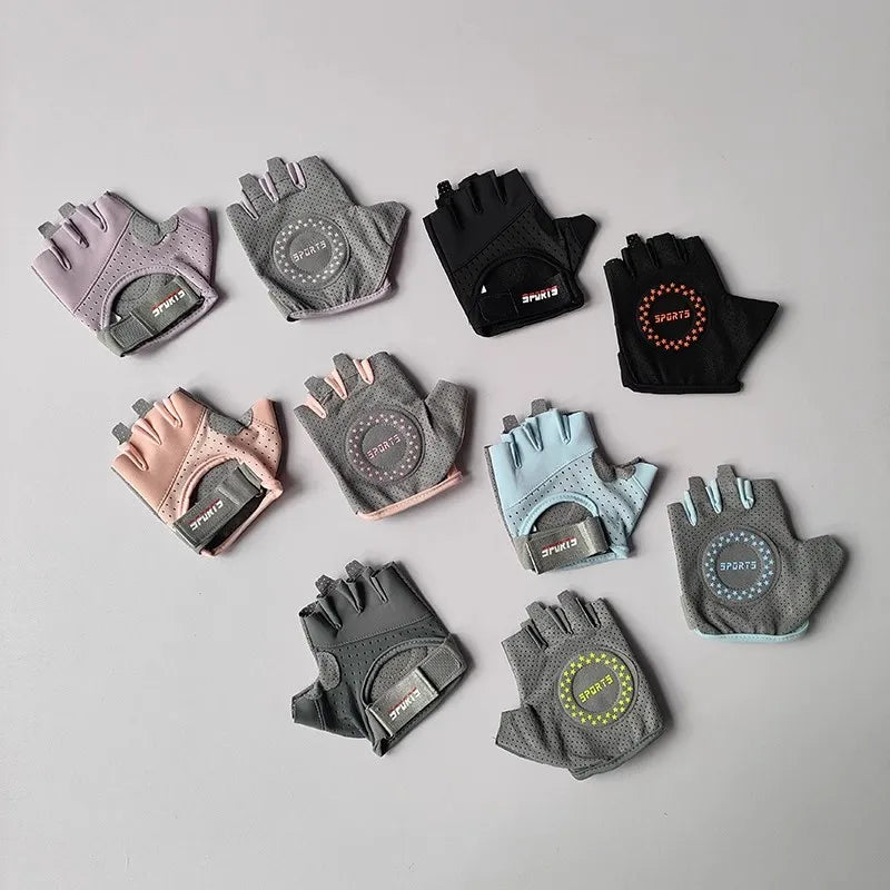 Women's Half-Finger Workout Gloves - Anti-Slip Grip for Gym, Yoga & Cycling