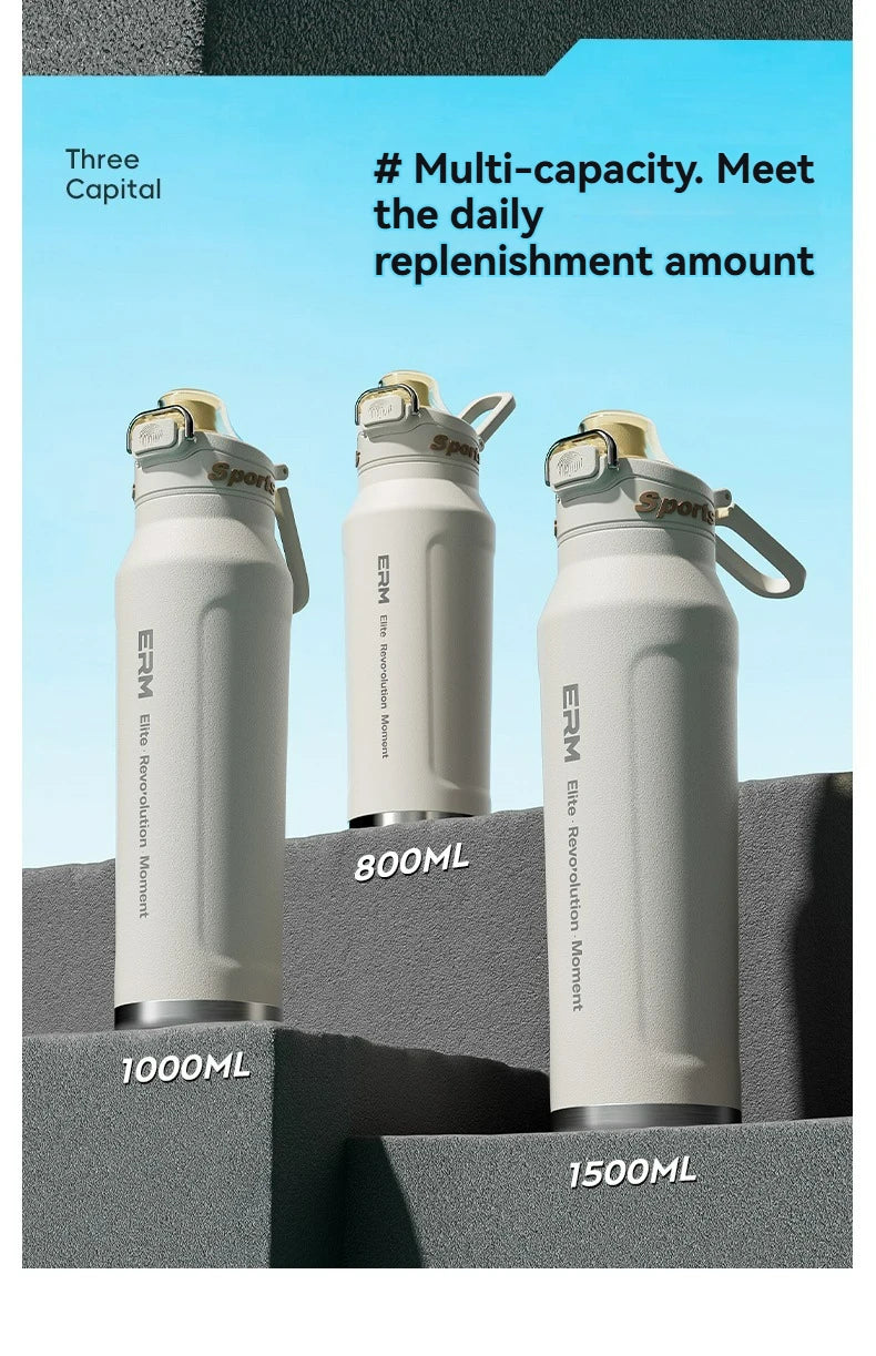 1L Stainless Steel Insulated Bottle - 6-Layer Vacuum Flask for Hiking, Cycling & Fitness