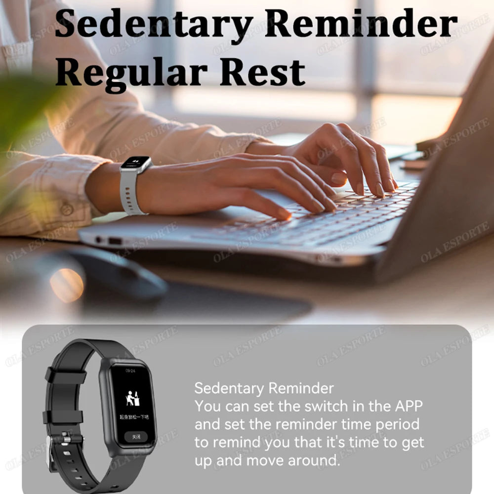 Curved Screen Smart Watch - Heart Rate Blood Oxygen Pressure Sleep Monitor Waterproof