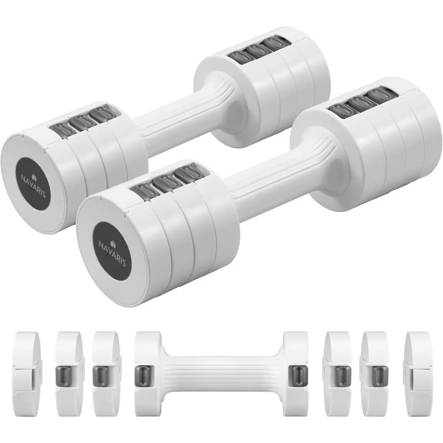 Adjustable Dumbbells Set 2.2-7.7 lbs - Exercise Hand Weights with Non-Slip Grip