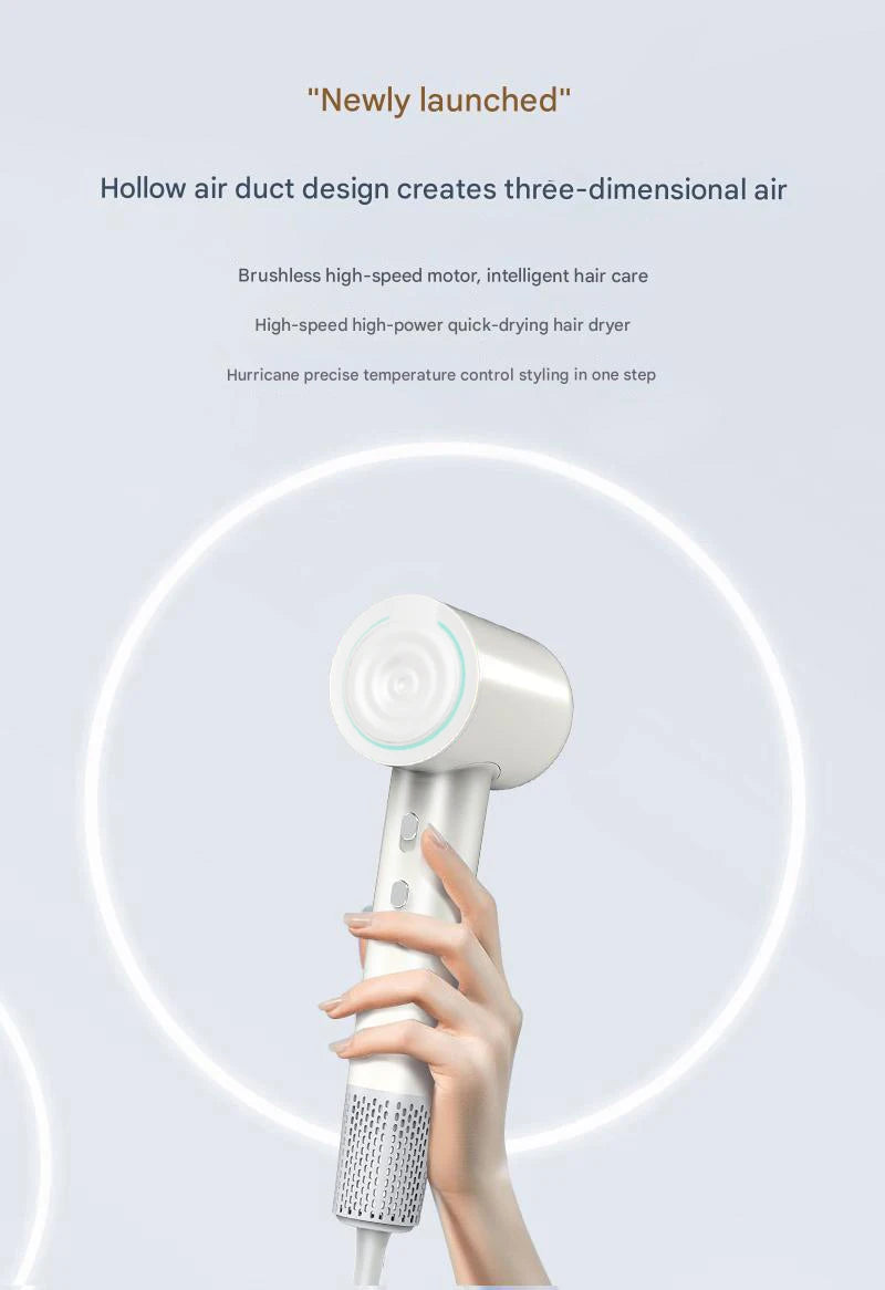 Professional Negative Ion Hair Dryer - Temperature Control with Hot & Cold Air for Powerful Gentle Care