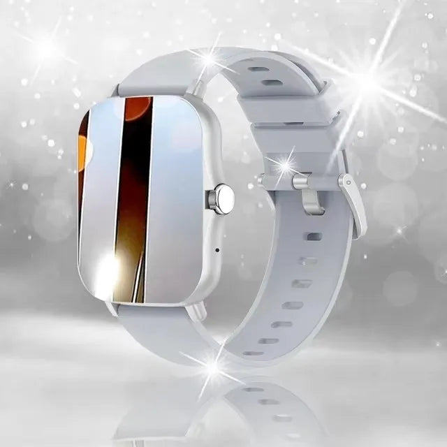 Multifunctional Smart Watch with 1.4-inch OLED display and white silicone strap.