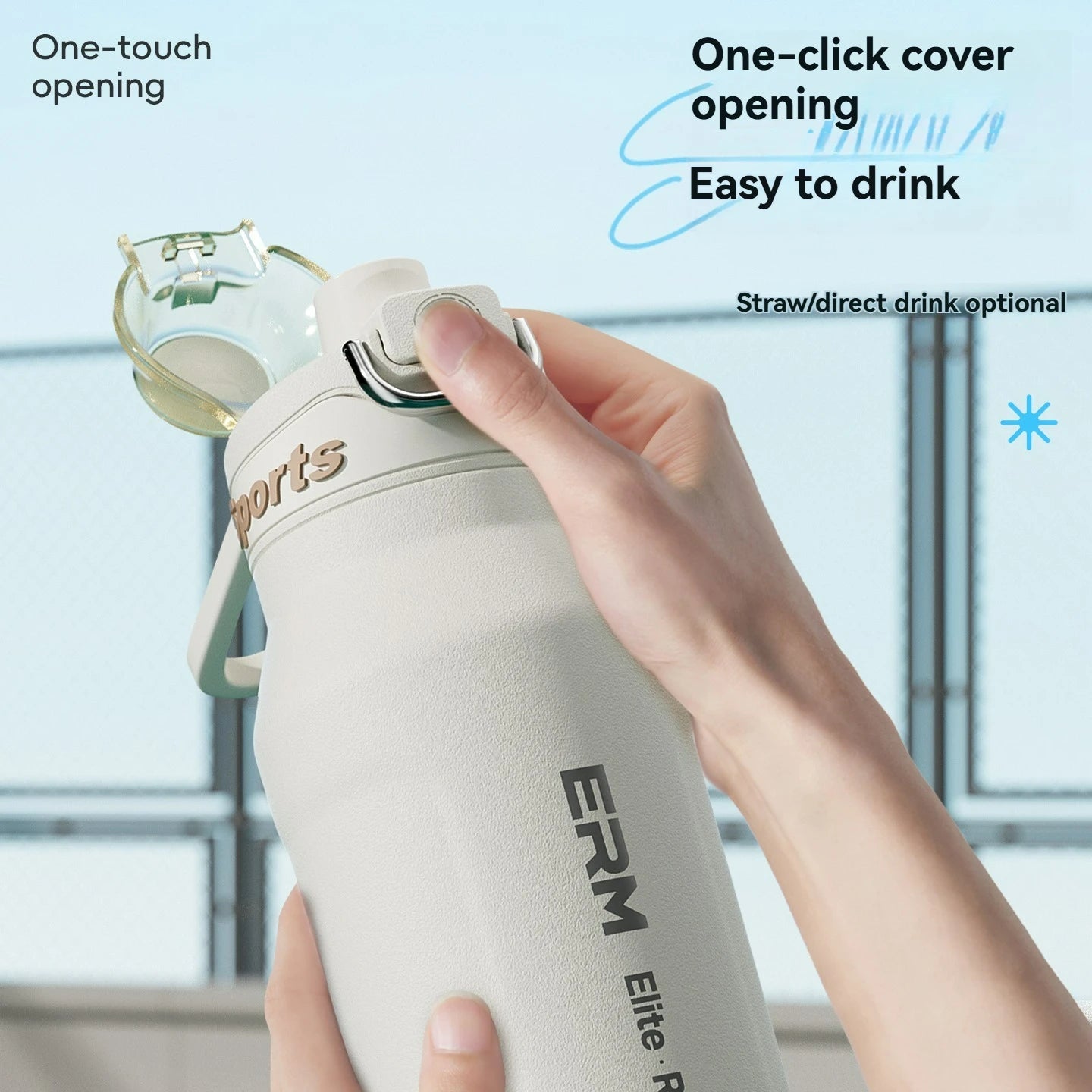 1L Stainless Steel Insulated Bottle - 6-Layer Vacuum Flask for Hiking, Cycling & Fitness