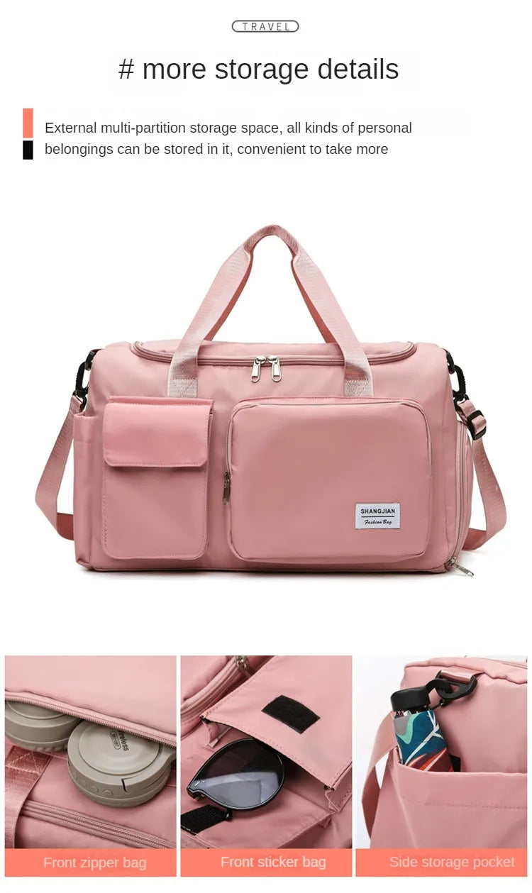 Large Capacity Gym/Overnight Duffle Bag with Shoe Compartment