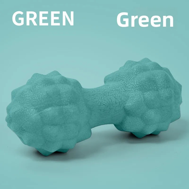 Textured massage ball by Cedar & Moore, teal dual-therapy ball for myofascial release and muscle relief