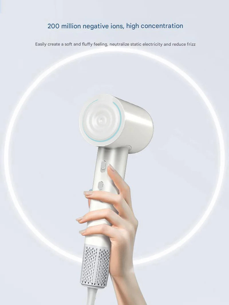 Professional Negative Ion Hair Dryer - Temperature Control with Hot & Cold Air for Powerful Gentle Care