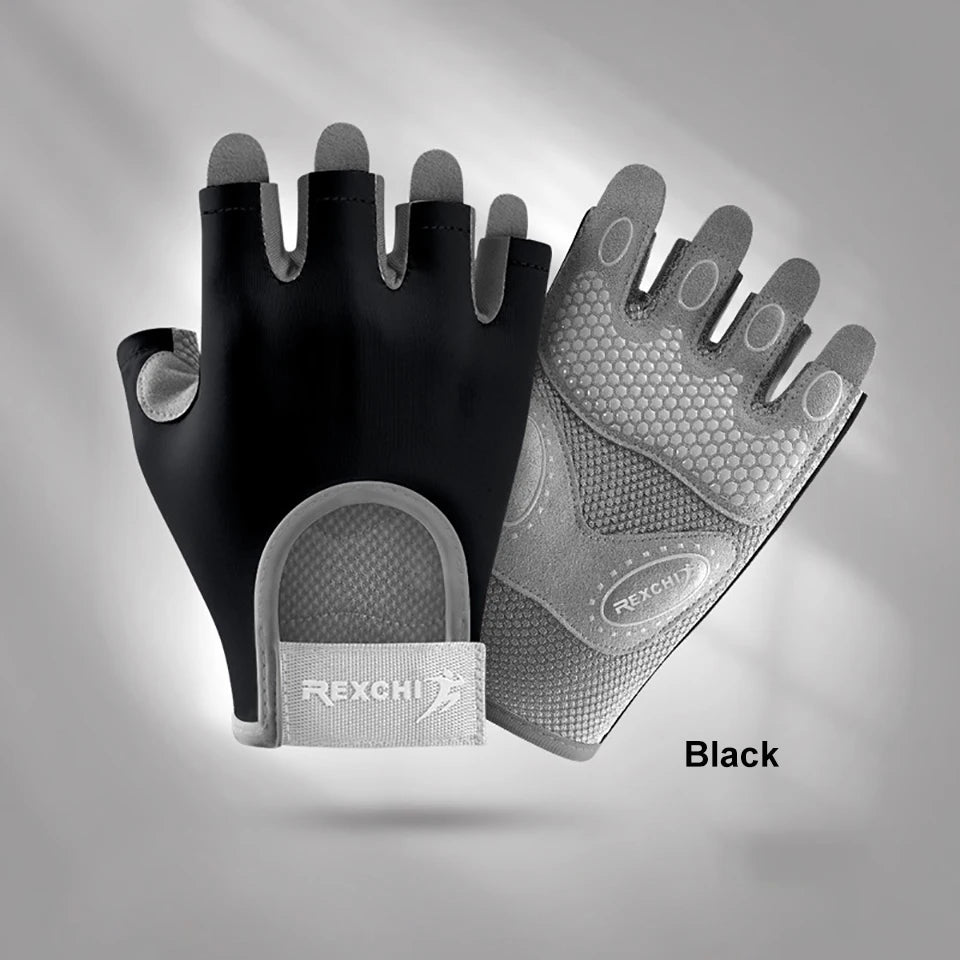 Half-Finger Workout Gloves - Shock-Absorbing Gym Gloves for Women & Men
