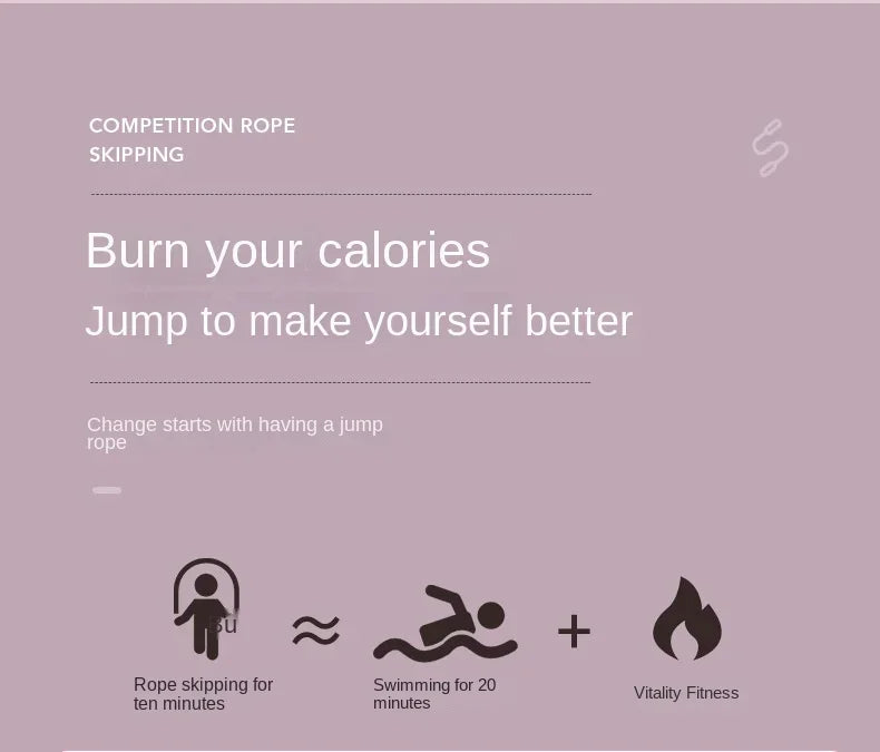 Jump rope fitness graphic with jumping icons and calorie-burning message