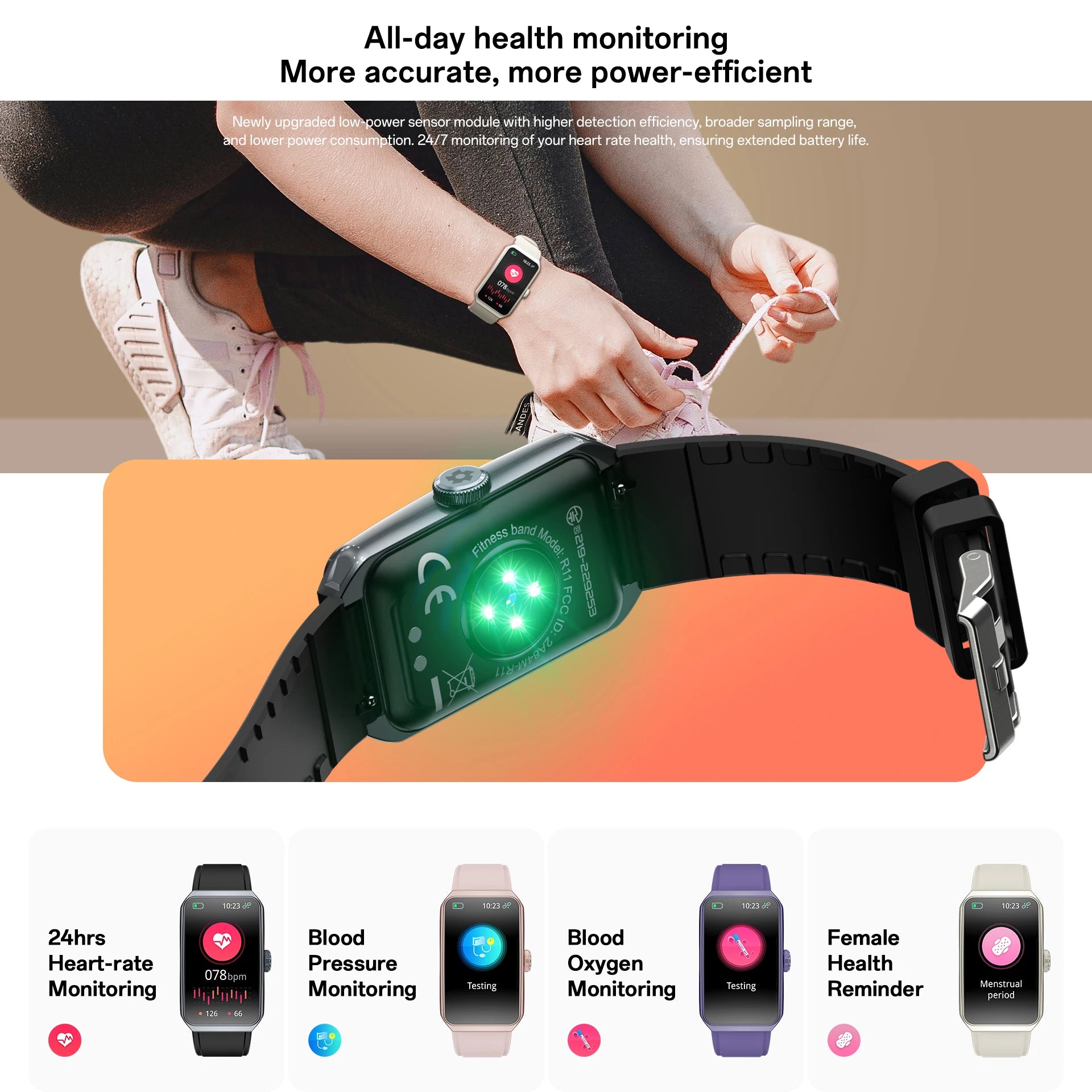 GEJIAN R11 Fashion Smart Watch - 1.47" TFT Display with Health Monitoring & IP68 Waterproof