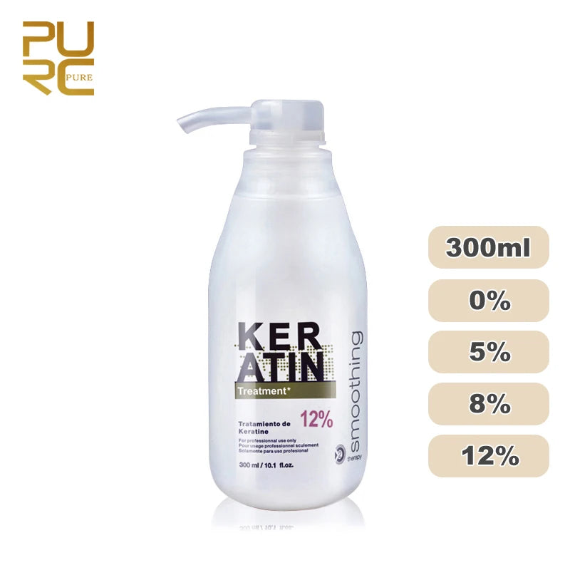 PURC Brazilian Keratin Hair Treatment 300ml - Professional Straightening & Smoothing