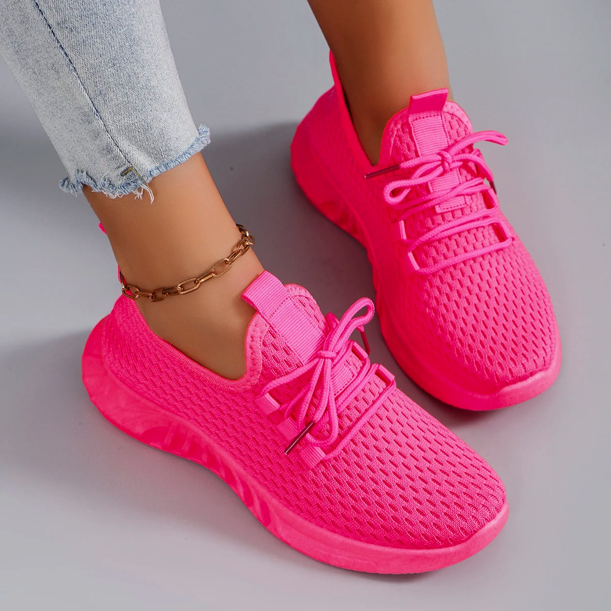 Women's Mesh Workout Shoes - Active Athletic Training Sneakers