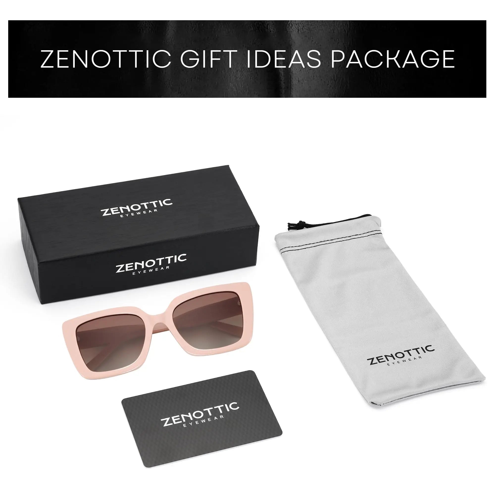ZENOTTIC Designer Square Polarized Sunglasses - Classic Butterfly UV400 Protection for Women