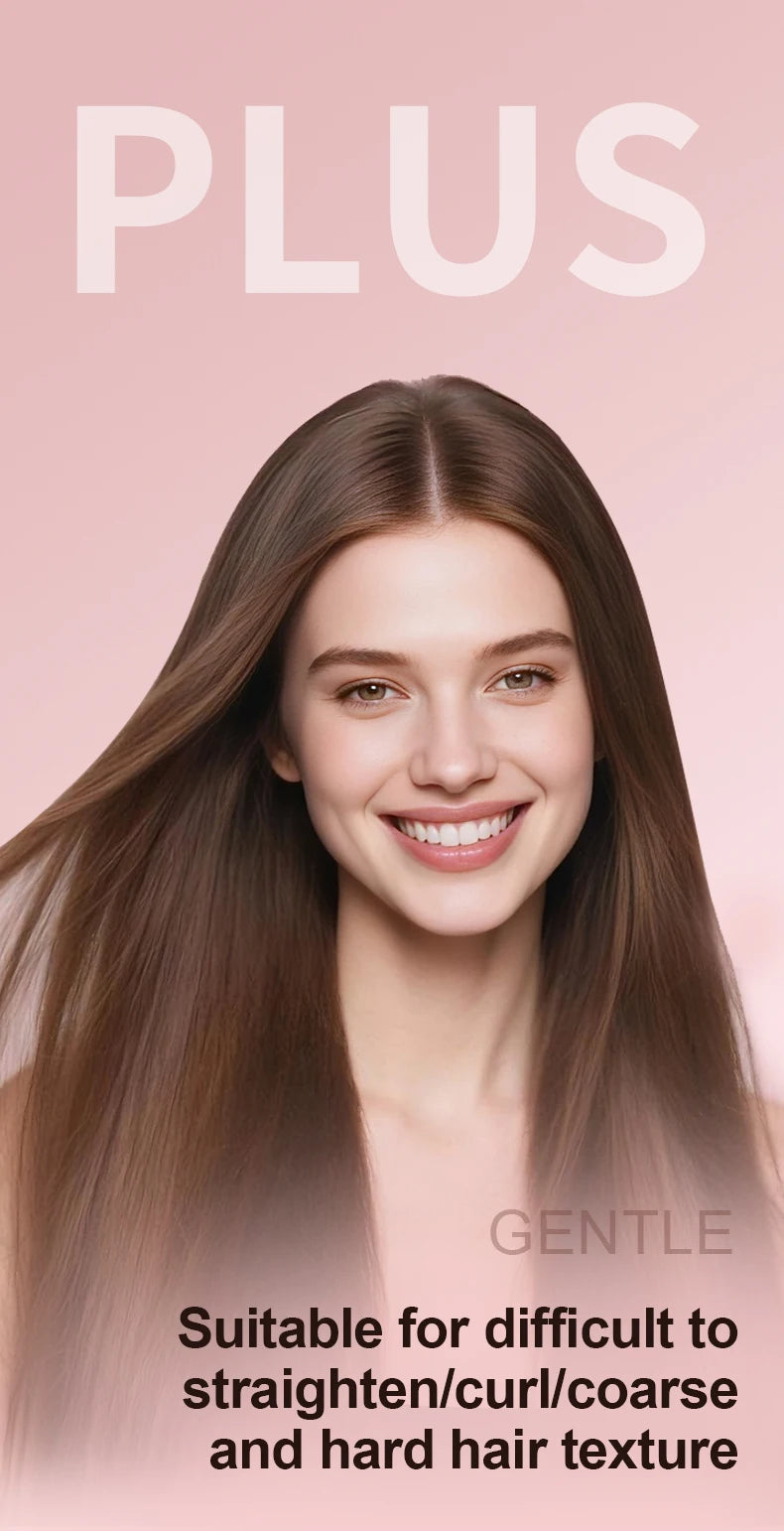 Professional Hair Straightener - Coated Wide Plates with 60W Fast Heating & PTC Technology