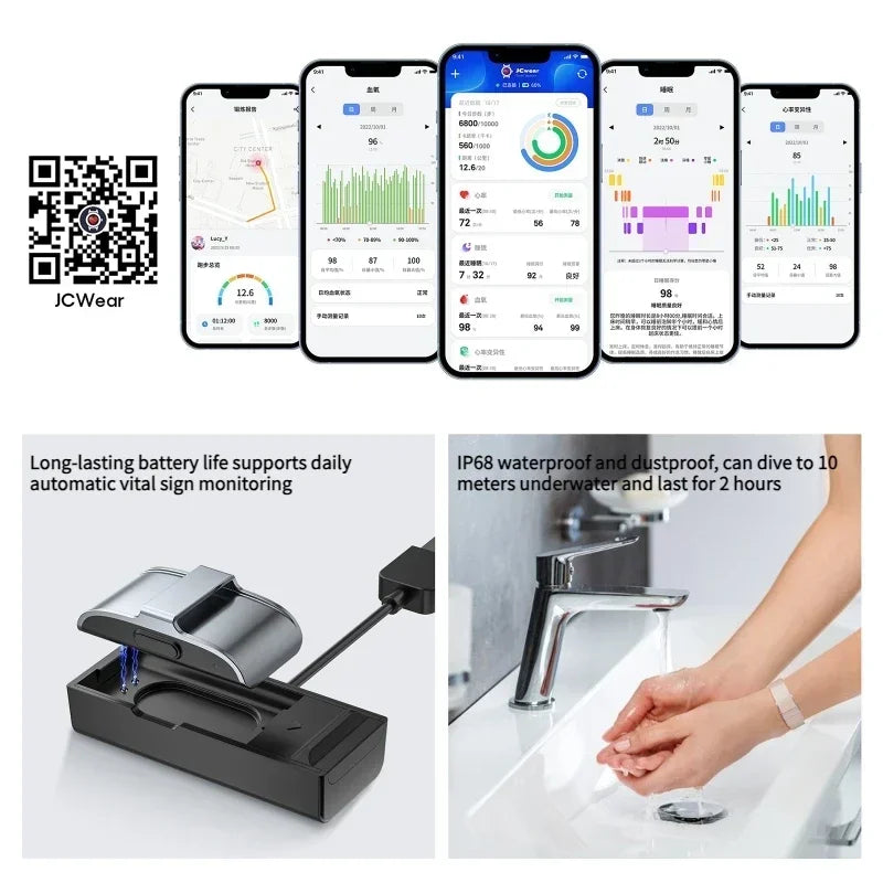 Smart Health Fitness Tracker Bracelet - 24/7 Heart Rate, Blood Pressure & Sleep Monitor
