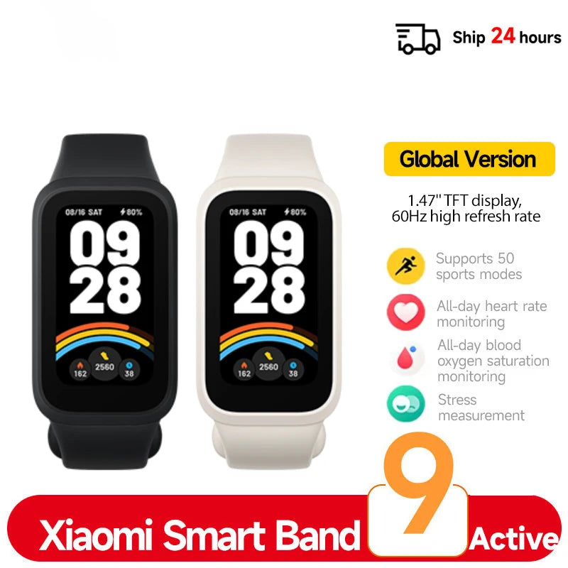 Smart Band 9 Active - 1.47" TFT Display with 18-Day Battery & 50 Fitness Modes