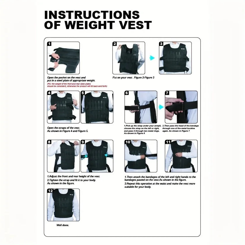 Adjustable Weight Vest Set with Ankle & Wrist Weights - Complete Training Kit