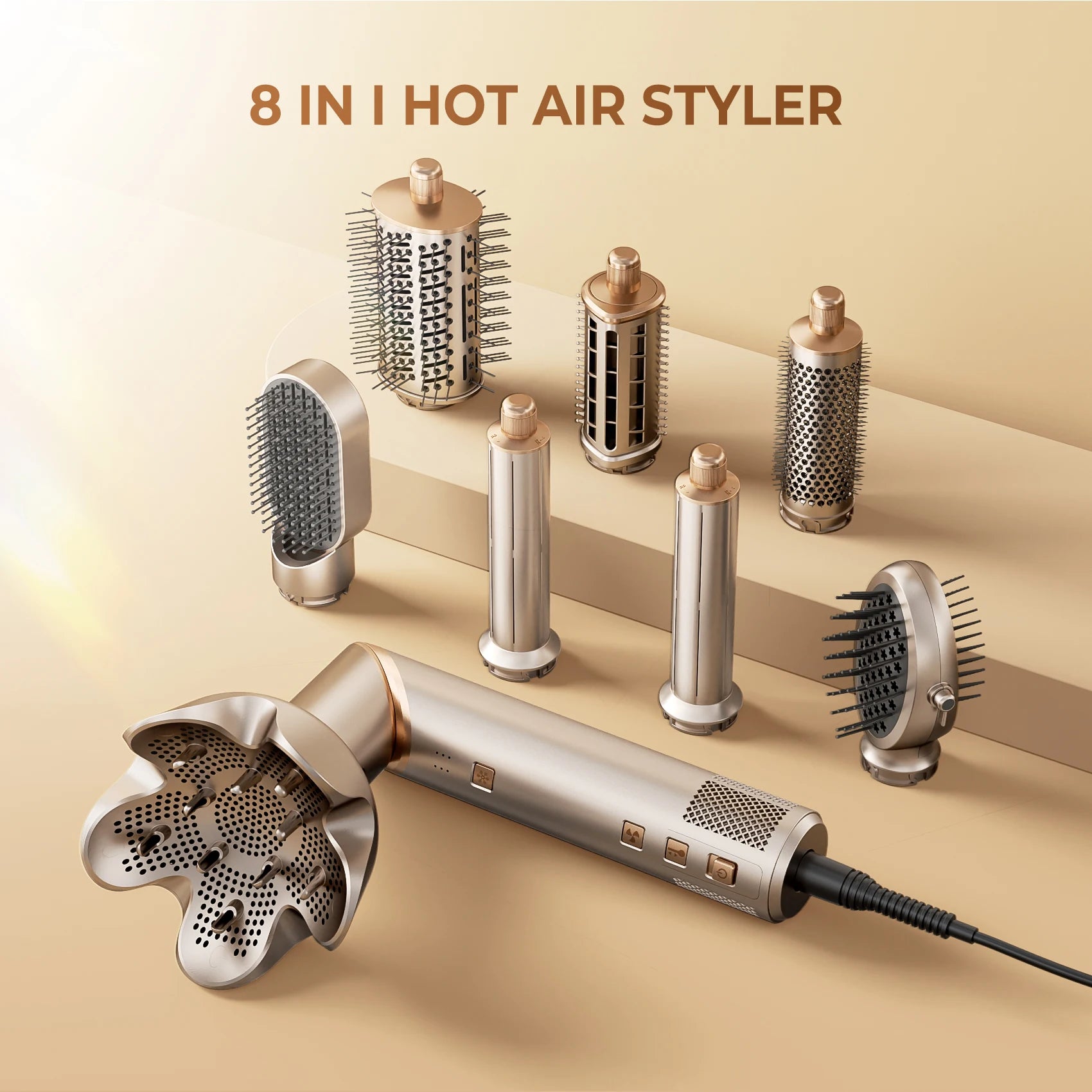 8-in-1 Professional Hair Styling Set - 110,000 RPM Brushless Motor Dryer with Complete Styling Tools