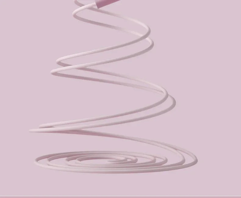 Coiled light purple jump rope cord