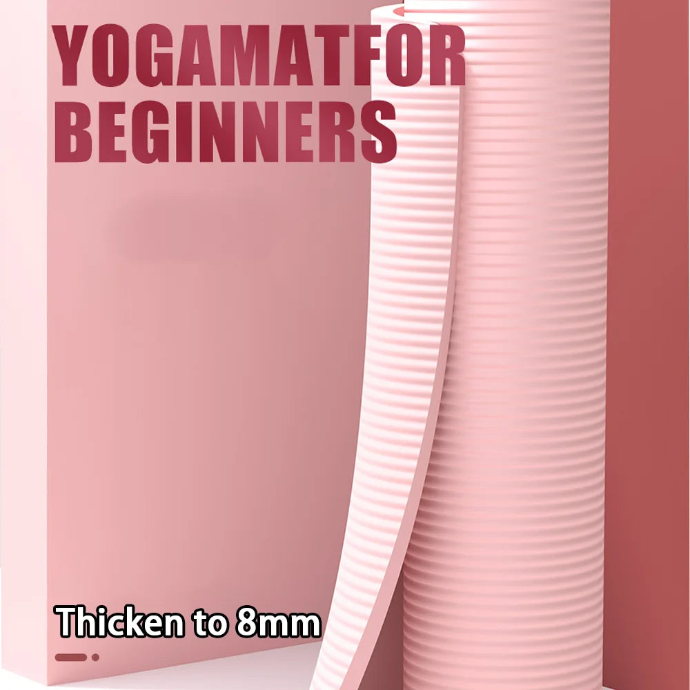 8mm NBR Yoga Mat - Extra Thick Non-Slip Mat for Yoga & Home Fitness