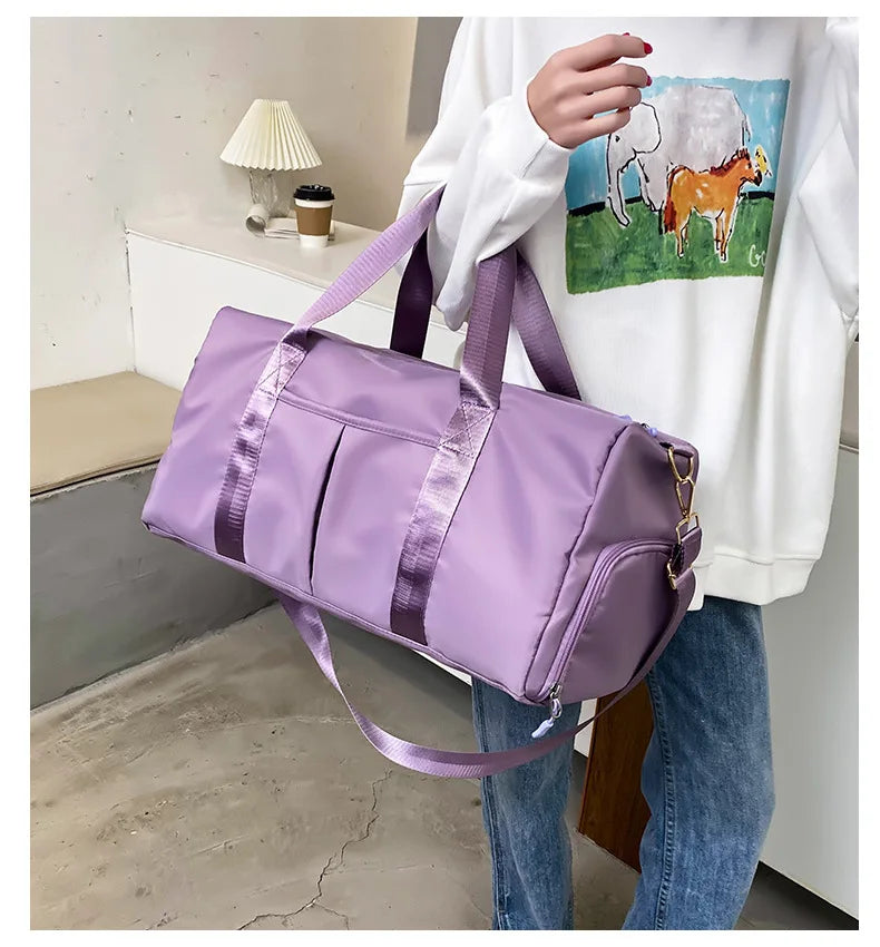 Outdoor Waterproof Nylon Sports Gym Bag with shoe Compartment