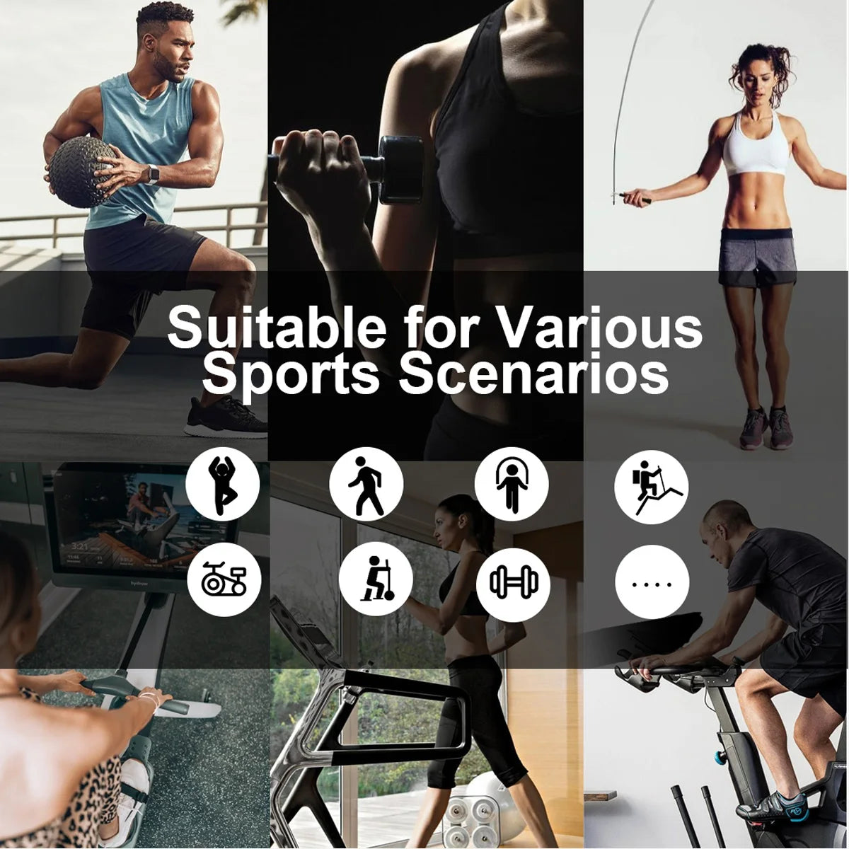 Heart Rate Monitoring Smart Watch and Chest Strap - ANT+ Bluetooth 5.3Khz HRM Fitness Tracker