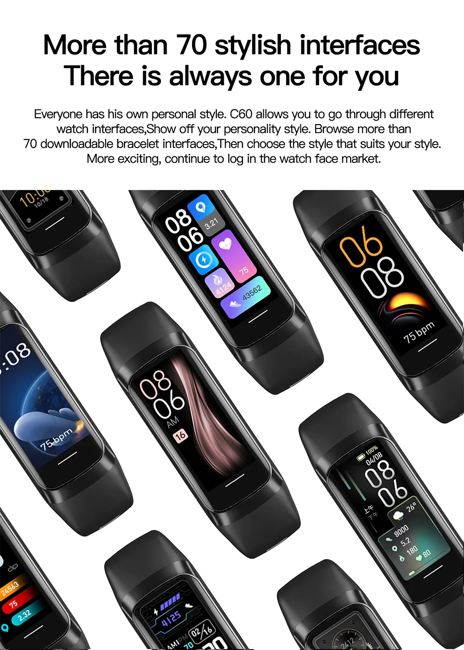 LIGE Amoled Heart Rate Blood Smartwatch Waterproof Sports Fitness Tracker