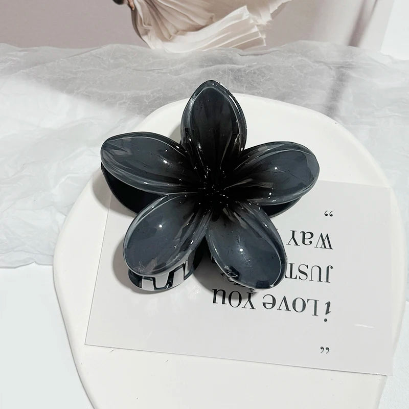 Epoxy Flower Hair Claw Clips - Leopard Print Hawaiian Gradient Barrettes for Women & Girls