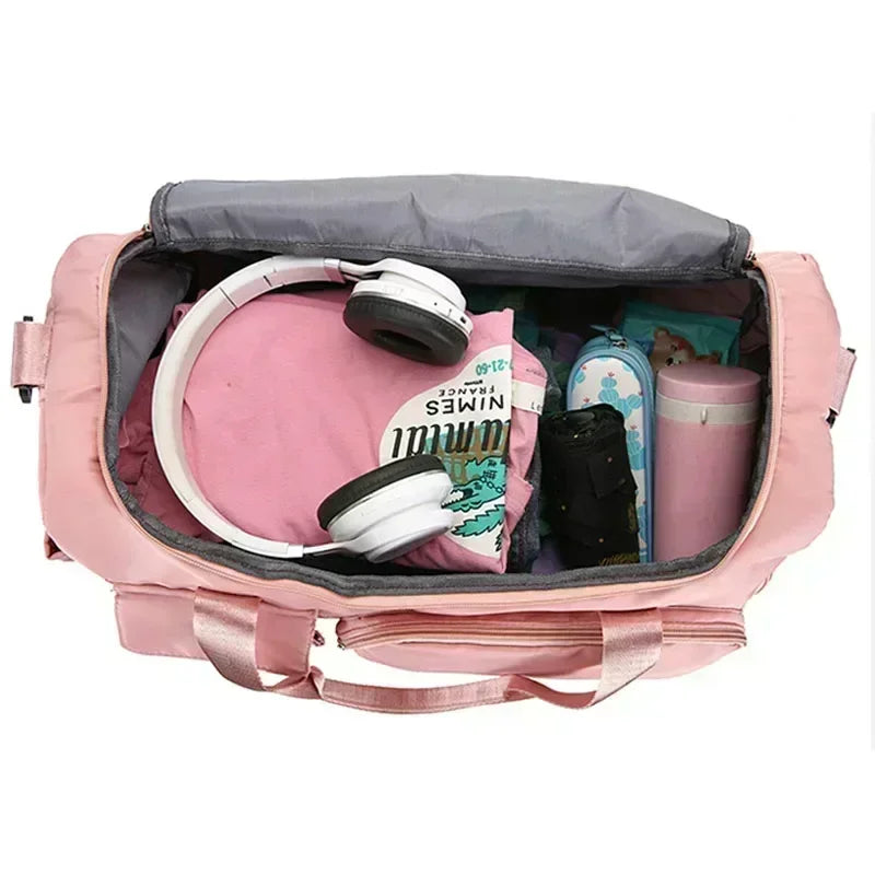 Large Capacity Gym/Overnight Duffle Bag with Shoe Compartment