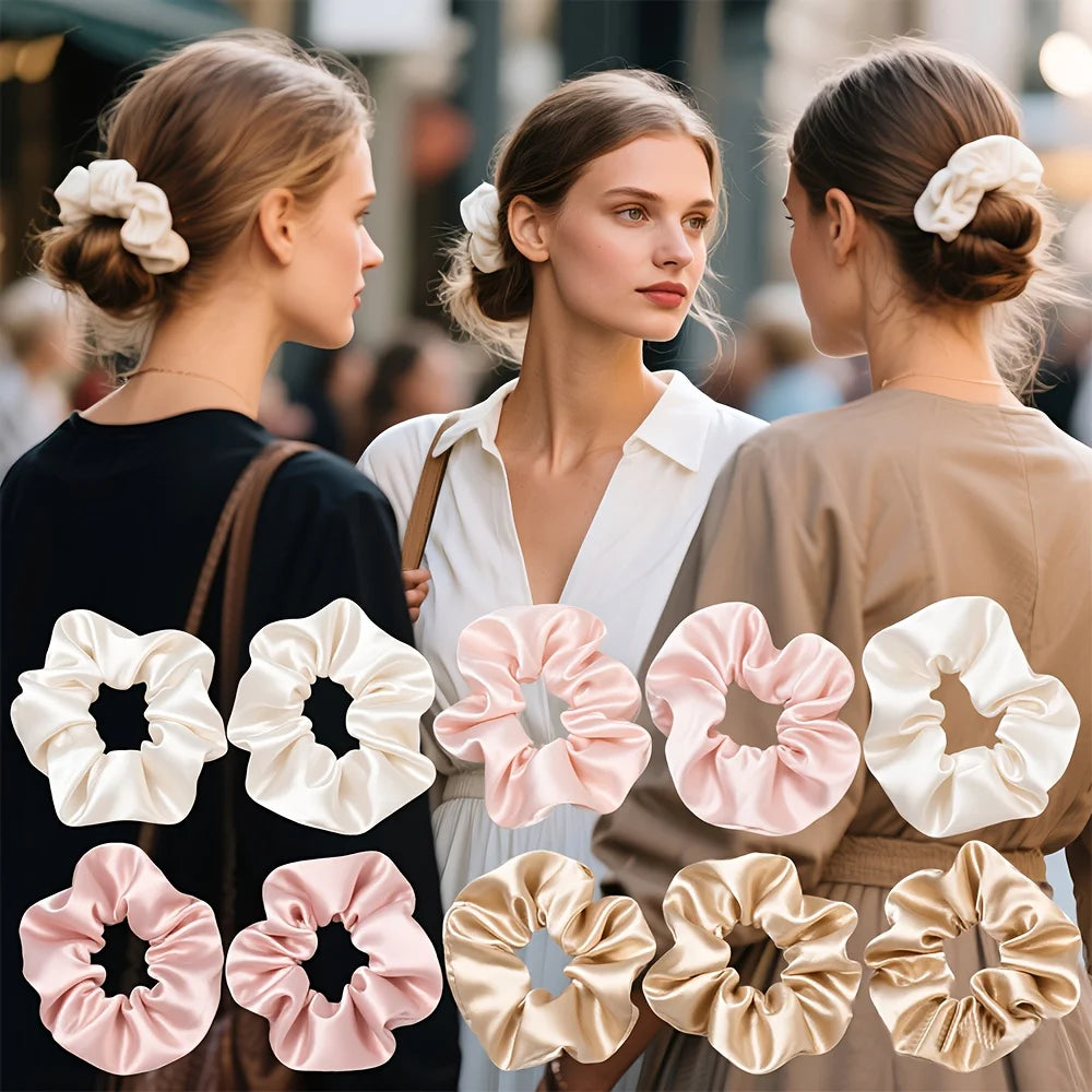 10-Piece Large Hair Scrunchies Set - Stylish Women's Hair Accessories for All Occasions