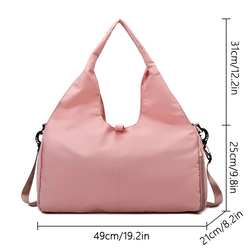 Women's Sport Gym Bag - Waterproof with Separate Shoe Compartment
