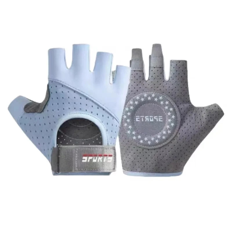 Women's Half-Finger Workout Gloves - Anti-Slip Grip for Gym, Yoga & Cycling