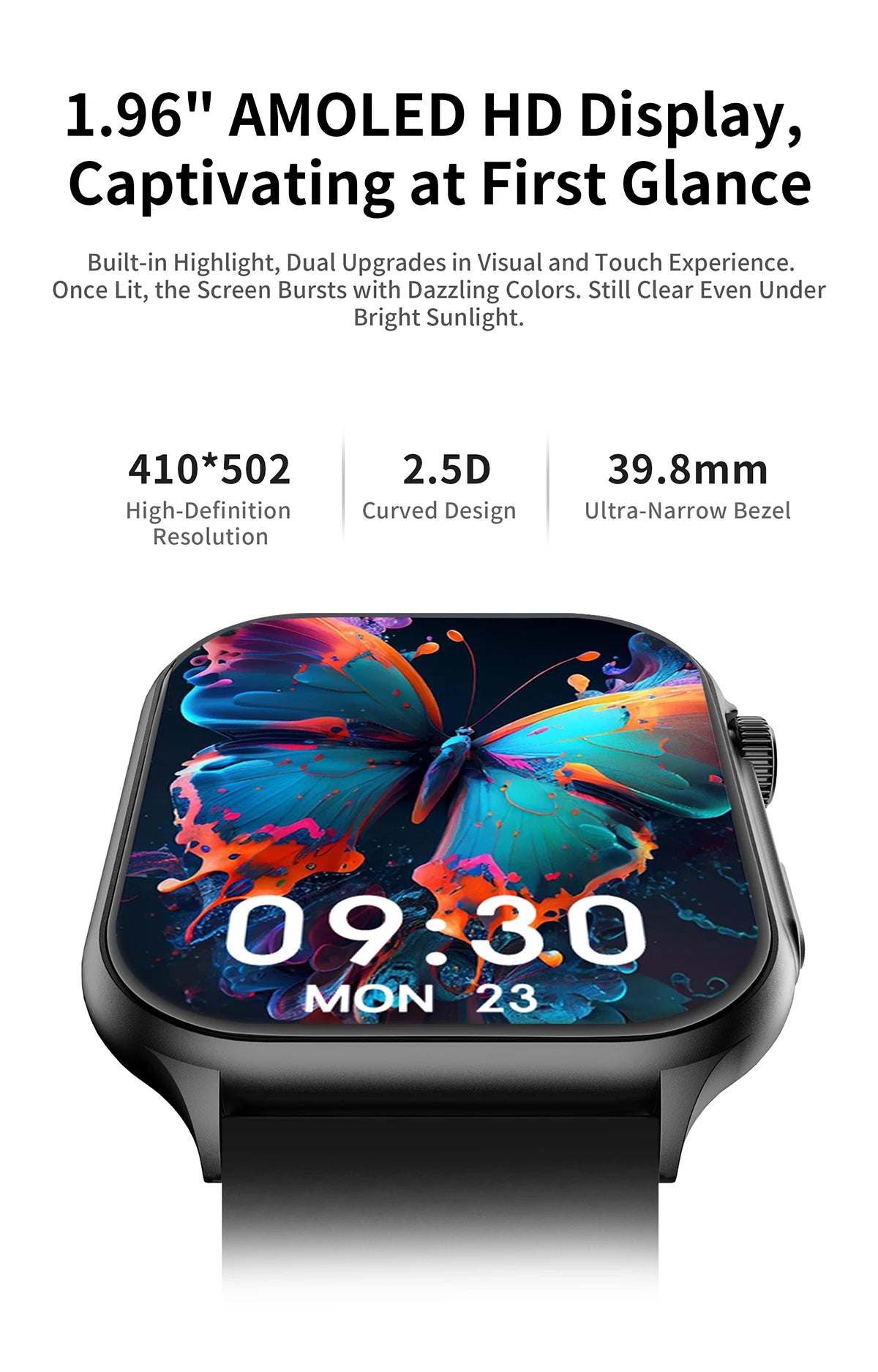 Lenovo Smart Watch Fit F101 - 1.96" AMOLED Display with Bluetooth Calling & Health Monitoring