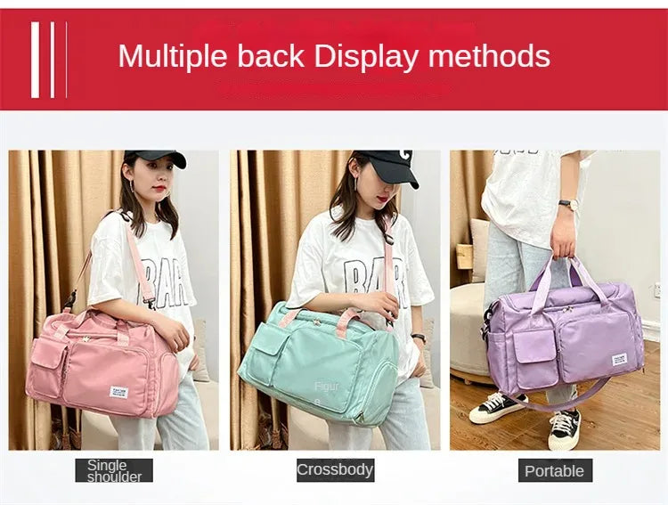 Large Capacity Gym/Overnight Duffle Bag with Shoe Compartment