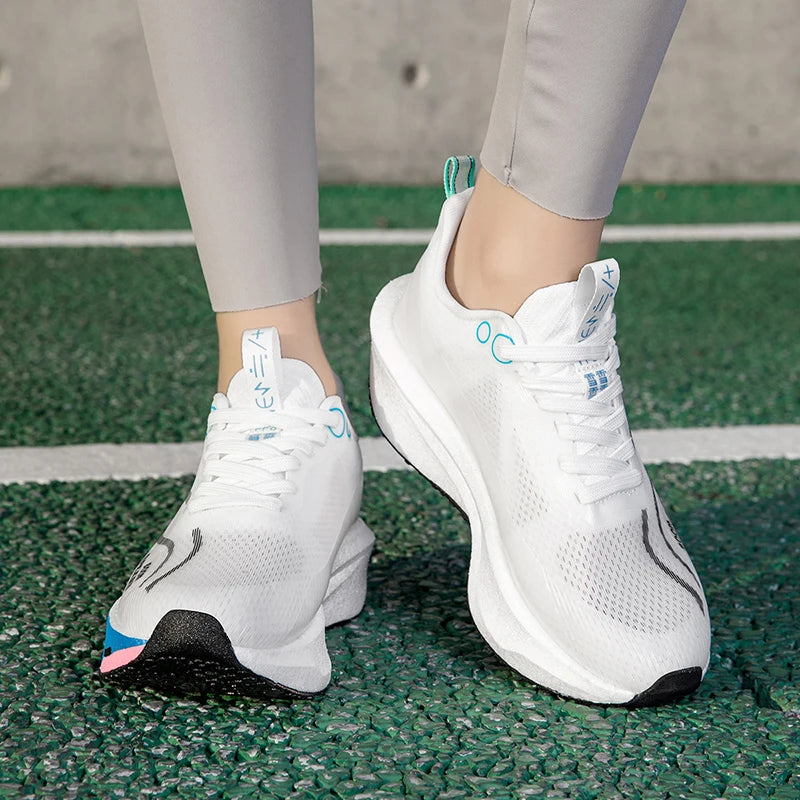 Carbon Board Athletic Running Shoes - Professional Marathon Lightweight Cushioning Sneakers