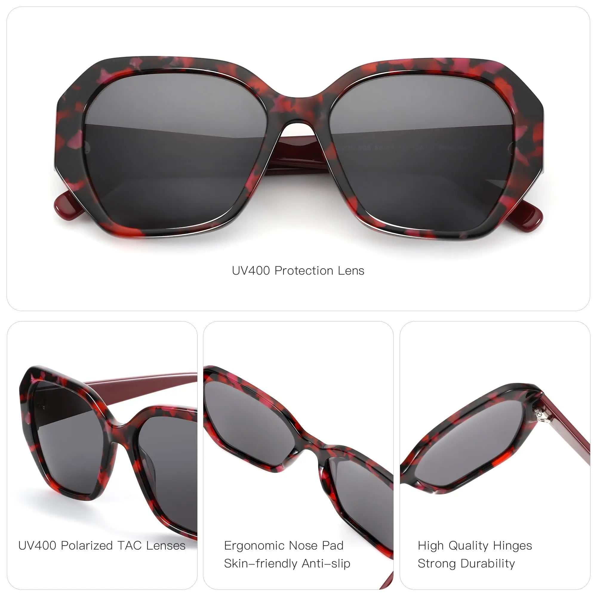 ZENOTTIC Trendy Designer Retro Hexagon Sunglasses UV400 Protection