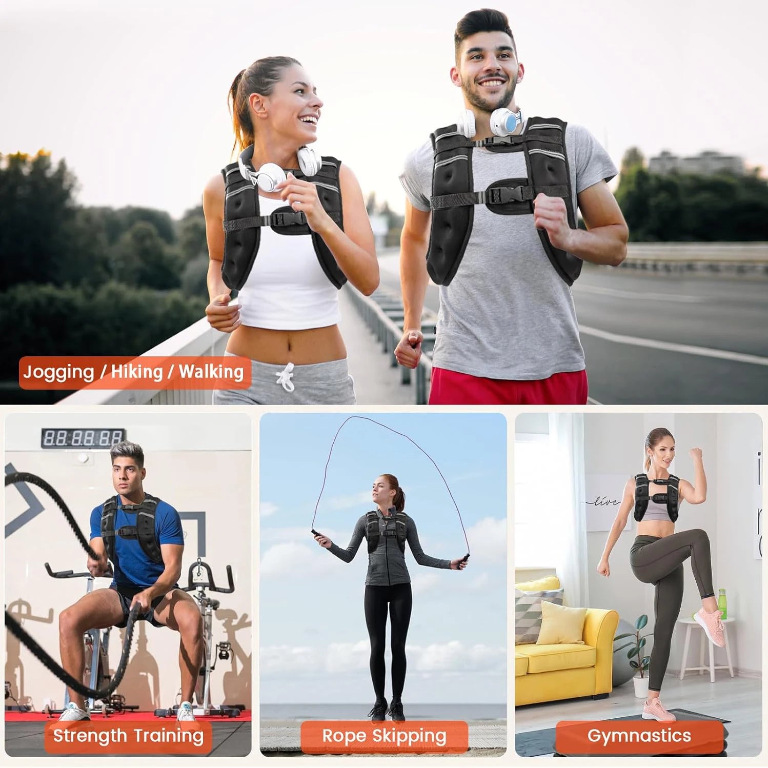 Reflective Weighted Vest for Strength Training & Running