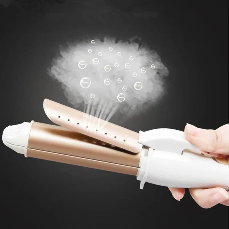 3-in-1 Ceramic Hair Curling Iron - Multifunction Curler, Straightener & Heated Roller Styling Tool