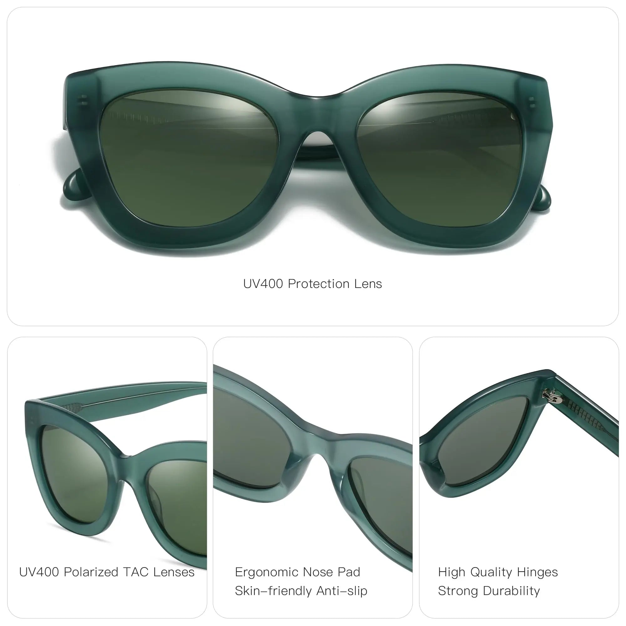 ZENOTTIC Trendy Polarized Retro Cat eye Sunglasses