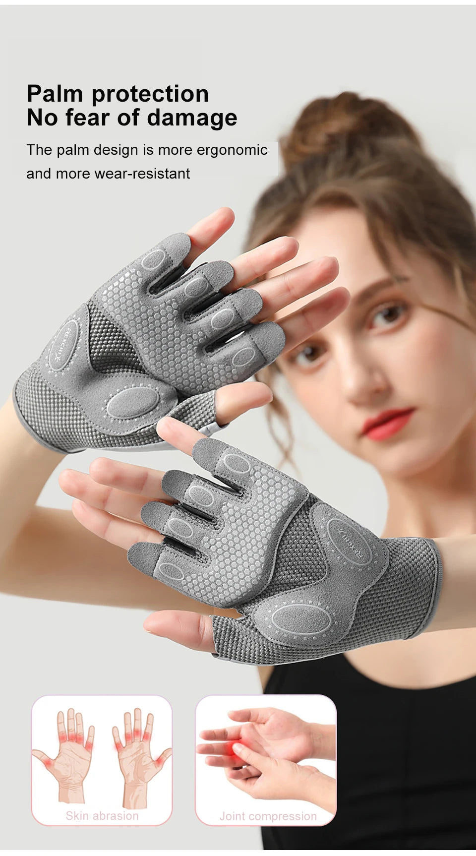 Half-Finger Workout Gloves - Shock-Absorbing Gym Gloves for Women & Men