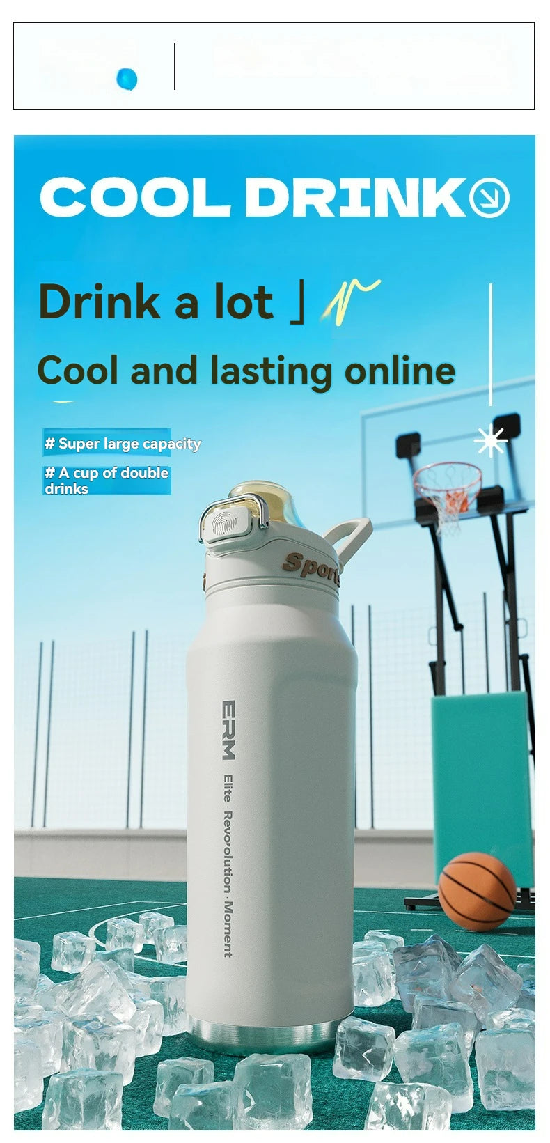 1L Stainless Steel Insulated Bottle - 6-Layer Vacuum Flask for Hiking, Cycling & Fitness