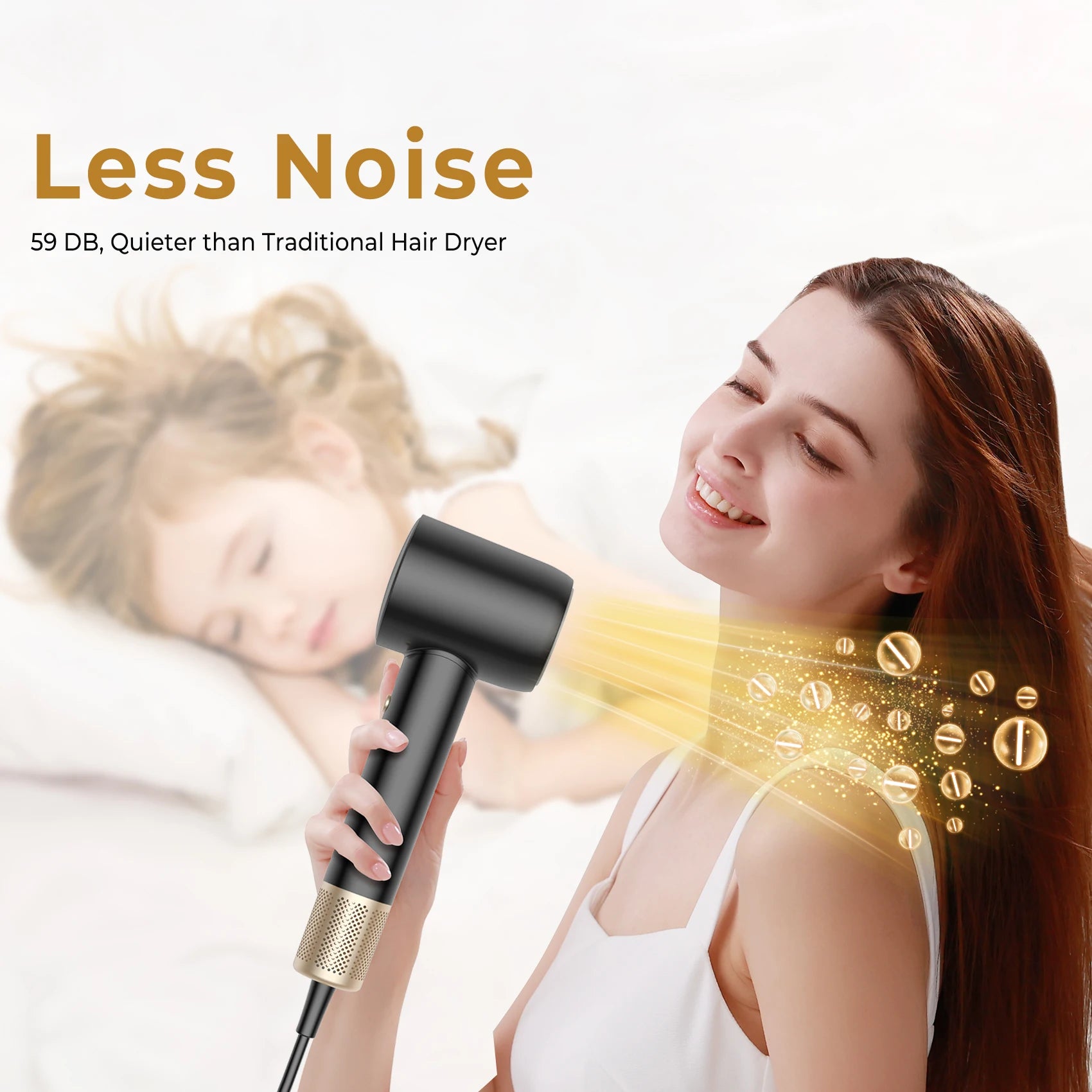 High-Speed Ionic Hair Dryer - 2-in-1 Hot & Cold Air Professional Lightweight Styling Tool
