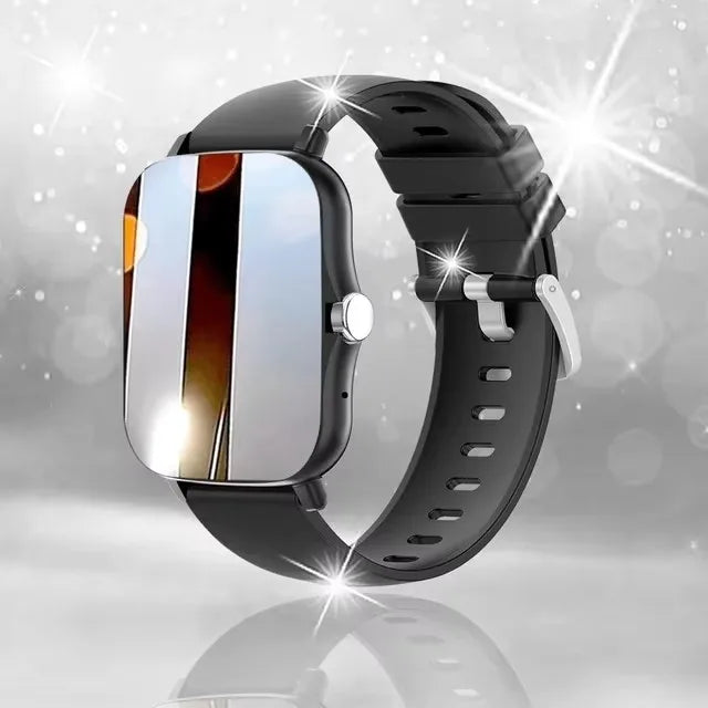 Cedar & Moore Multifunctional Smart Watch with black silicone strap and 1.4-inch OLED display.