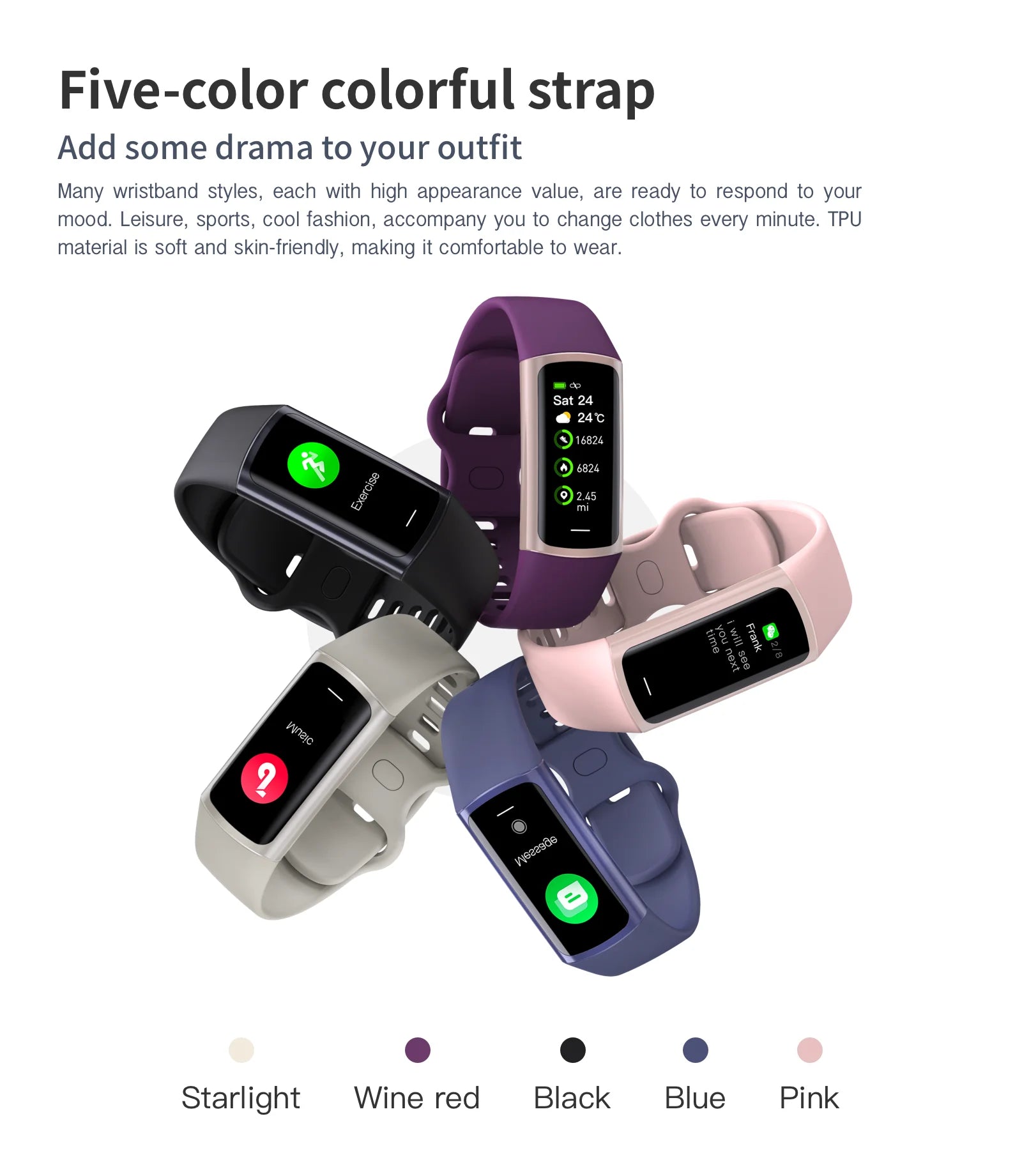 LIGE Fashion Smartwatch Temperature Blood Heart Oxygen Monitoring Bracelet