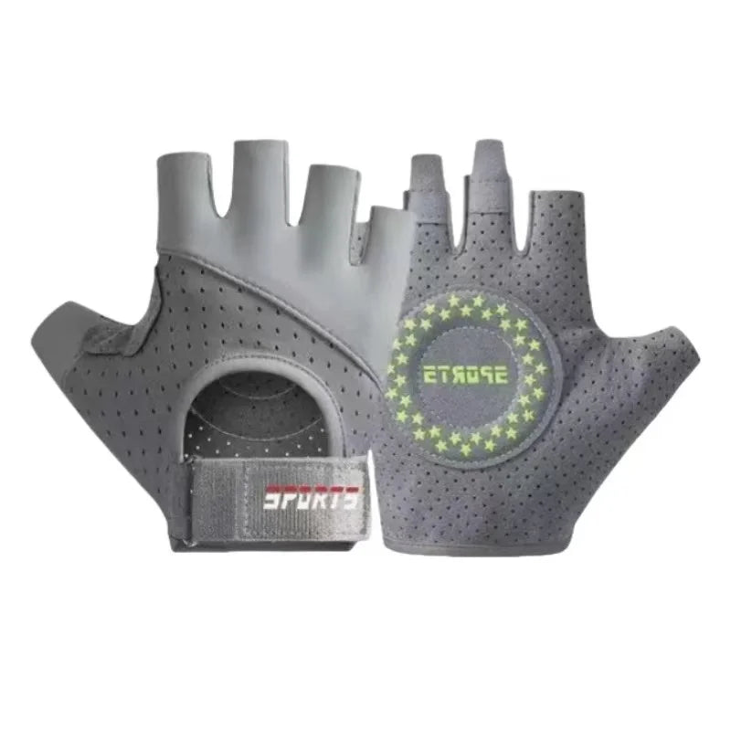 Women's Half-Finger Workout Gloves - Anti-Slip Grip for Gym, Yoga & Cycling