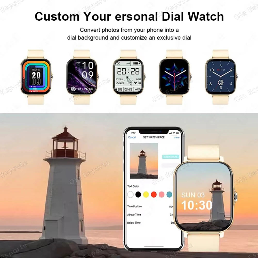 Smart Watch 2.01" HD Display with Bluetooth Calling & Custom Dials