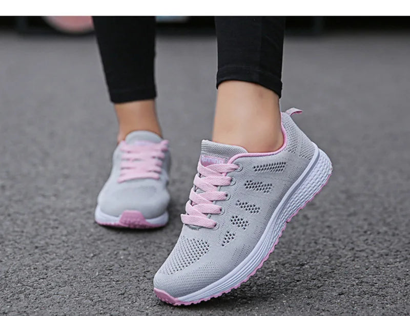 Women's Breathable Mesh Walking Shoes - Lightweight Slip-On Athletic Sneakers