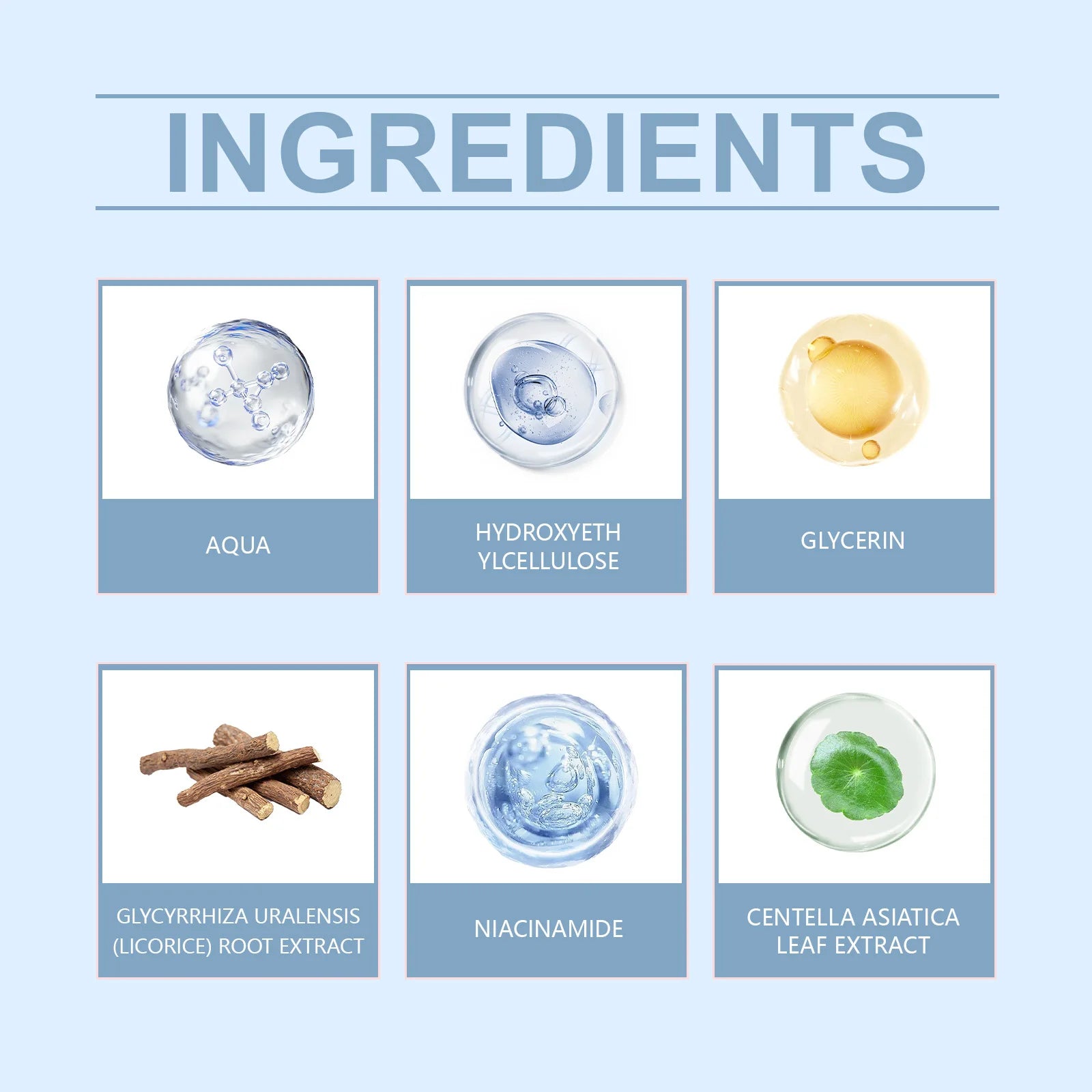 After shave roller ingredients: aqua, glycerin, niacinamide, centella asiatica, licorice root